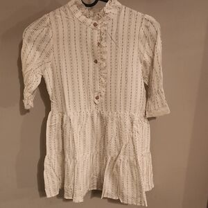 Hayden Girls Cream Striped Casual Dress